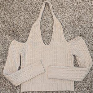 Abercrombie & Fitch Halter Cable Knit Cropped Sweater Size Medium‎